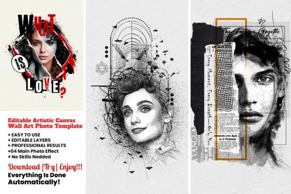 Download Artistic Canvas Wall Art Effect - Premium Resources