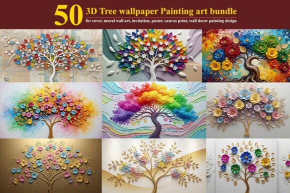 Download 3D Tree Oil Painting for Canvas Wall Art - Premium Resources
