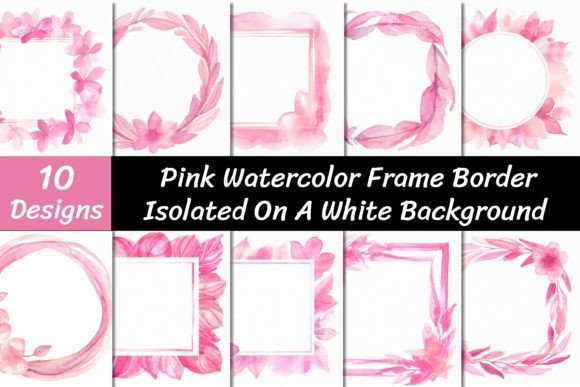 Download Pink Watercolor Frame Border Backgrounds - Watercolor frame border Collection