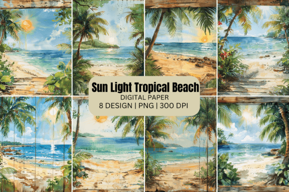 Download Watercolor Sun Light Tropical Background - Tropical background Collection