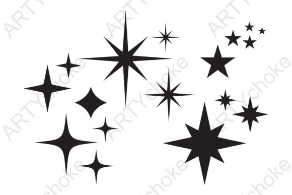 Download Bundle of Silhouette Stars. SVG File - Stars Collection