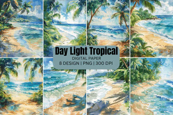 Download Watercolor Day Light Tropical Background - Tropical background Collection