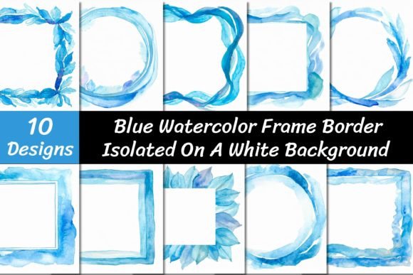 Download Blue Watercolor Frame Border Backgrounds - Watercolor frame border Collection